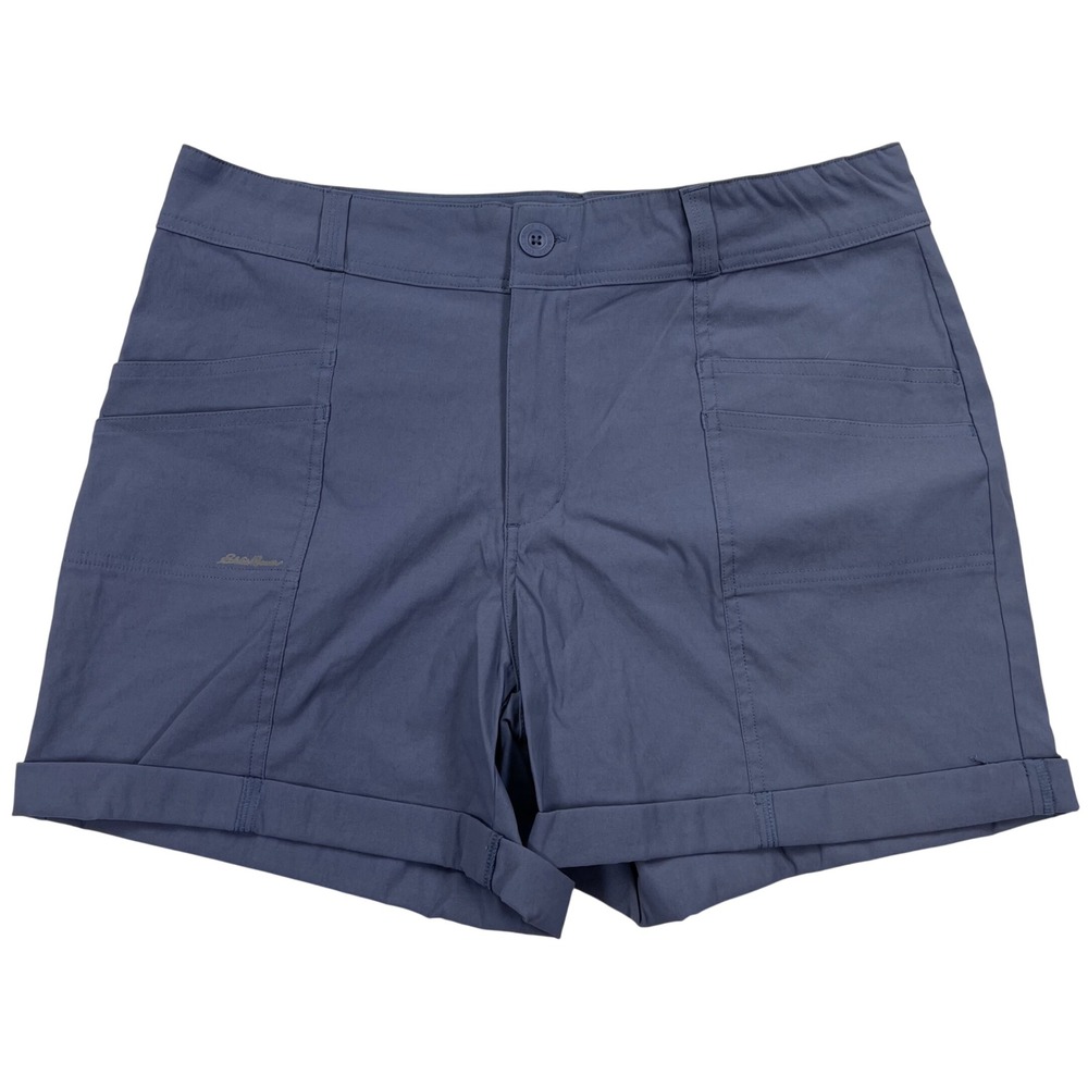 Eddie‎ Bauer Hiking Shorts Womens 10 Blue Nylon Spandex Stretch Outdoor Utility